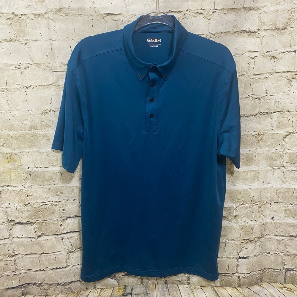 Ogio Teal Green Moisture Wicking Golf Outdoor Short‎ Sleeve Polo Shirt